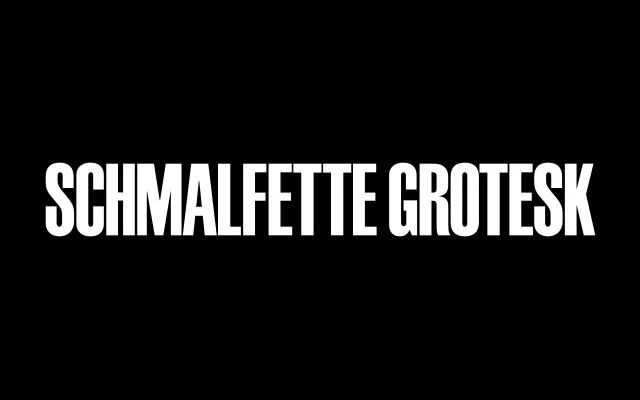 Schmalfette Grotesk specimen from Bal Foundry
