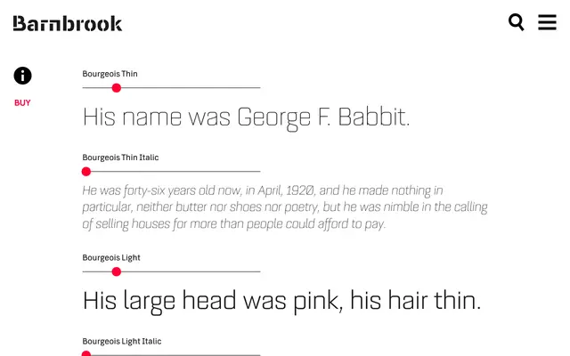 Bourgeois specimen from Barnbrook