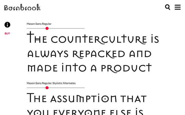 Mason Sans specimen from Barnbrook