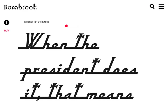 NixonScript specimen from Barnbrook