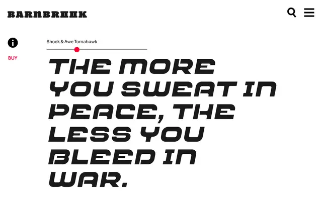 Shock and Awe specimen from Barnbrook