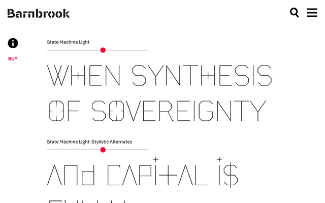 State Machine specimen from Barnbrook