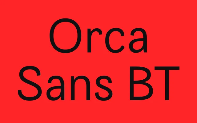 Orca Sans BT specimen from Bastarda
