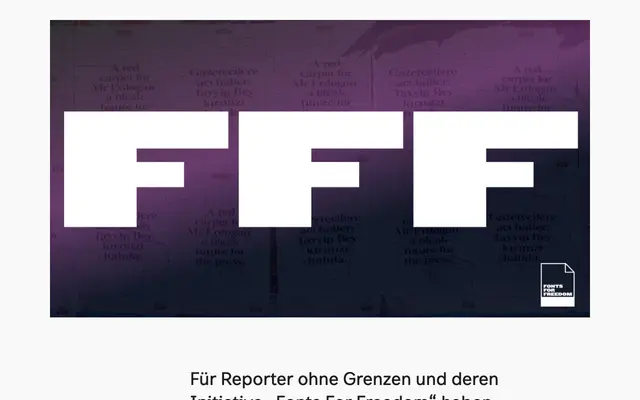 Fonts For Freedom specimen from bBox Type