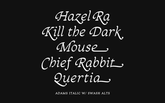 Sandleford Italic specimen from Beasts of England