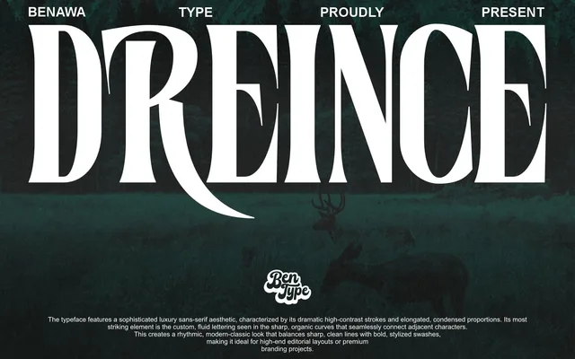 Dreince specimen from Bentype Studio