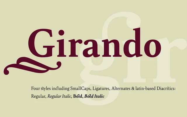 BF Girando (Pro) specimen from Bfgs.Studio