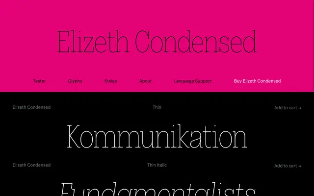 Elizeth Condensed specimen from Blackletra