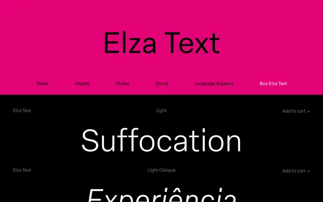 Elza Text specimen from Blackletra