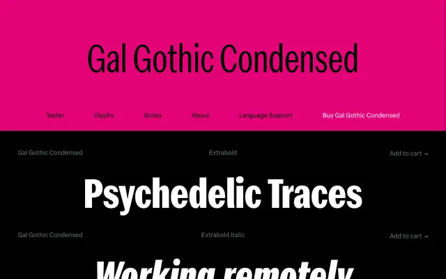 Gal Gothic Condensed specimen from Blackletra