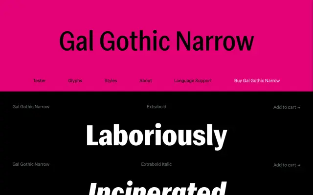 Gal Gothic Narrow specimen from Blackletra