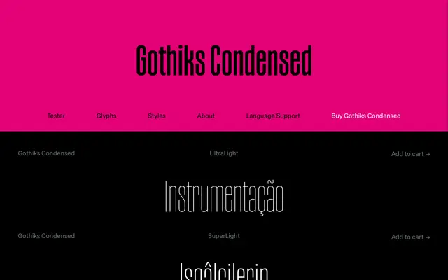 Gothiks Condensed specimen from Blackletra
