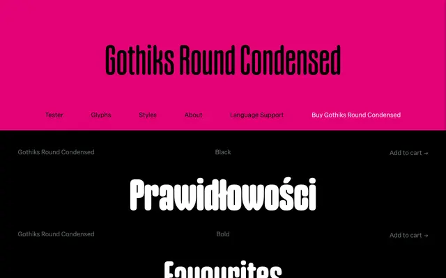Gothiks Round Condensed specimen from Blackletra