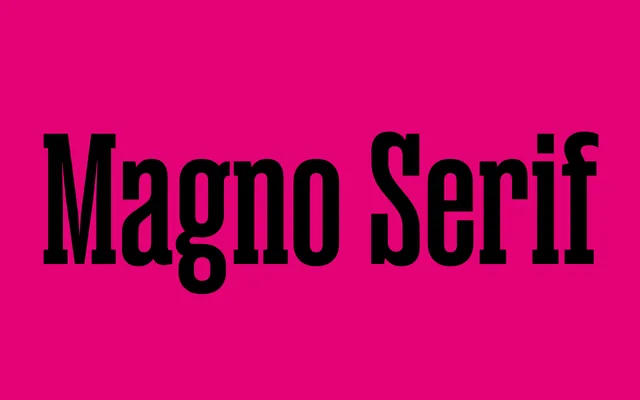 Magno Serif specimen from Blackletra