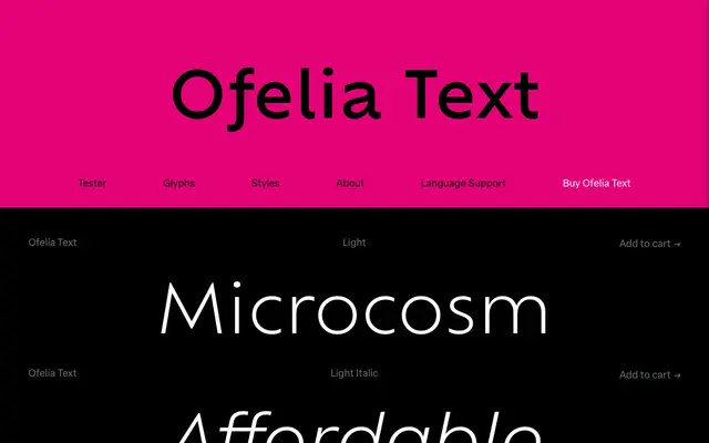 Ofelia Text specimen from Blackletra