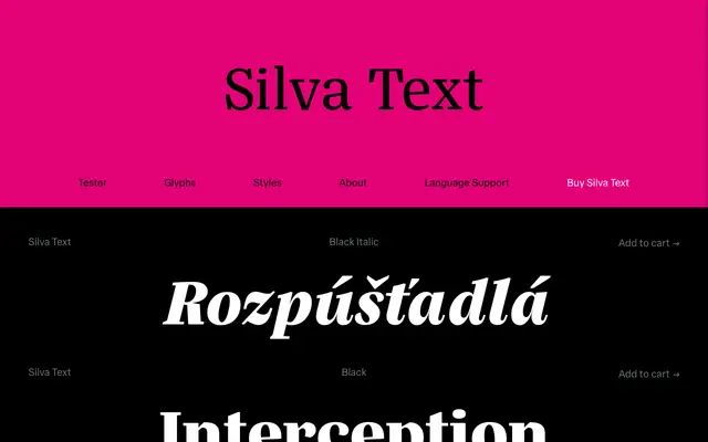 Silva Text specimen from Blackletra