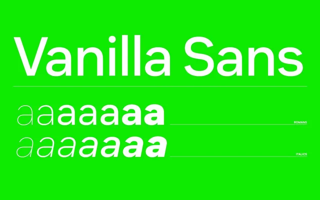 Vanilla Sans specimen from Blast Foundry