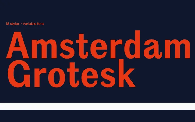 Amsterdam Grotesk specimen from Blaze Type