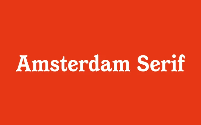 Amsterdam Serif specimen from Blaze Type