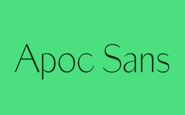Apoc Sans specimen from Blaze Type