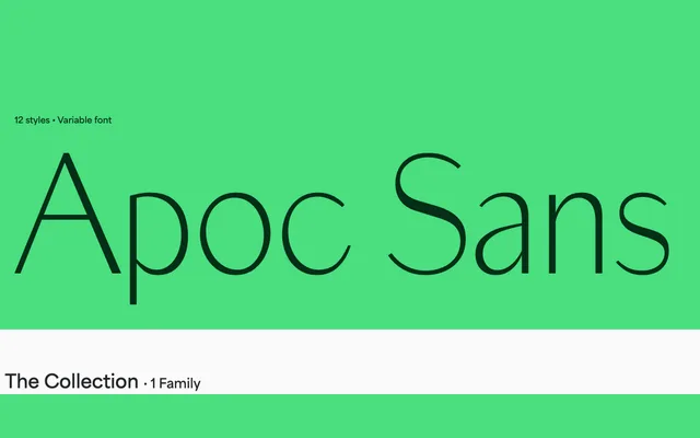 Apoc Sans specimen from Blaze Type