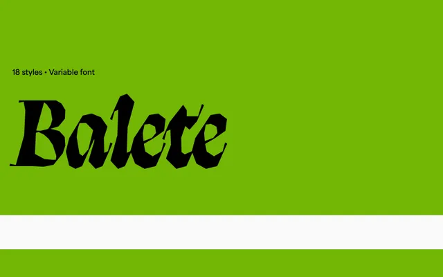 Balete specimen from Blaze Type