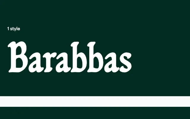 Barabbas specimen from Blaze Type