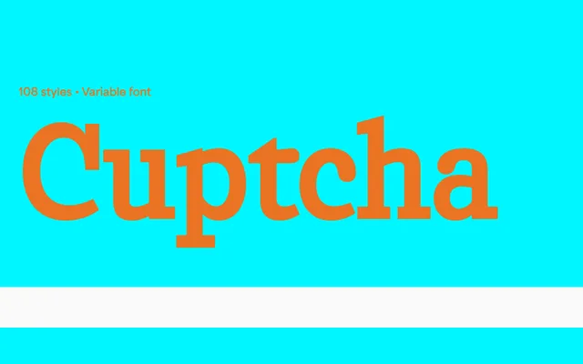 Cuptcha specimen from Blaze Type