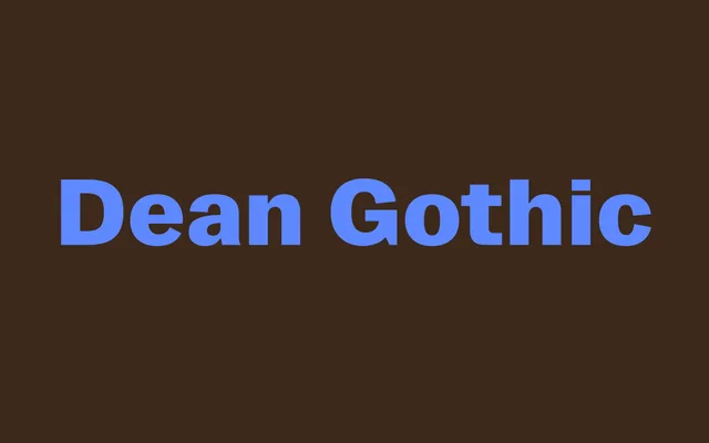 Dean Gothic specimen from Blaze Type