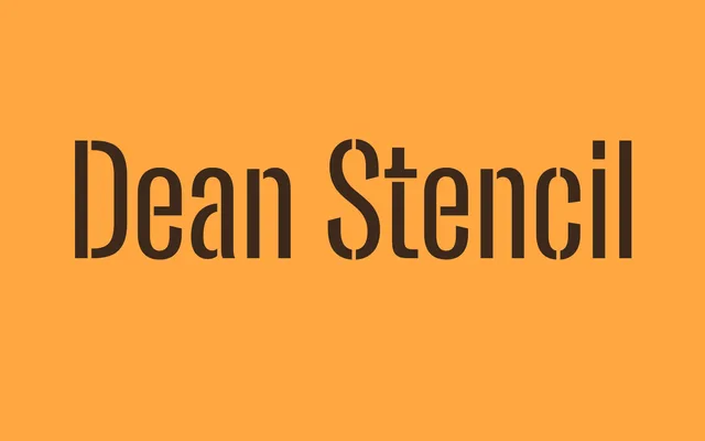 Dean Stencil specimen from Blaze Type