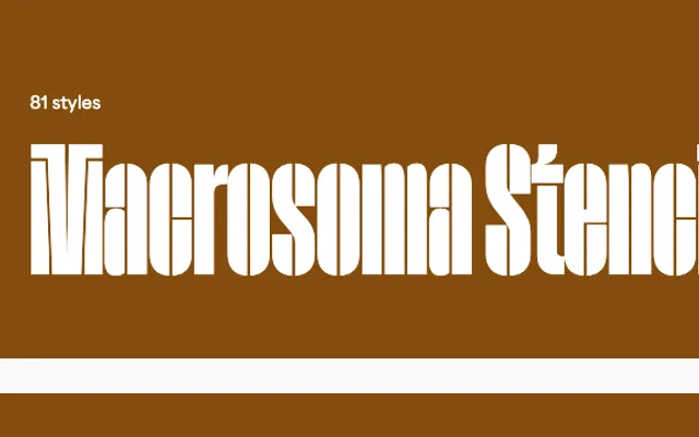 Macrosoma Stencil specimen from Blaze Type