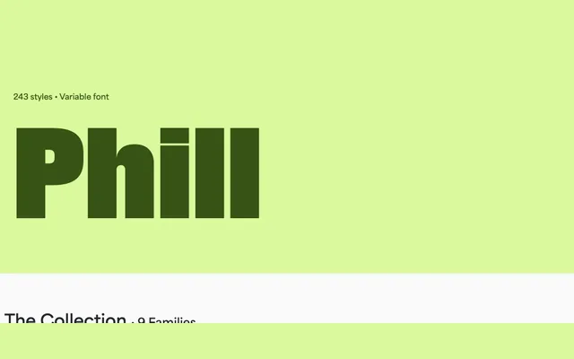 Phill specimen from Blaze Type