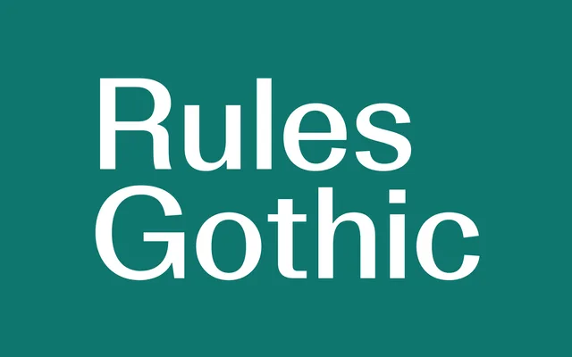 Rules Gothic specimen from Blaze Type