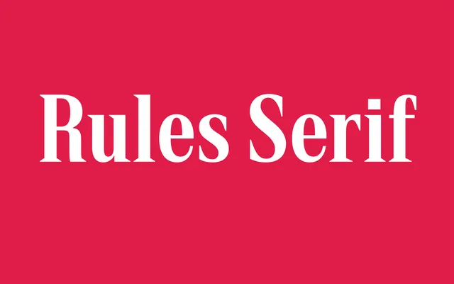 Rules Serif specimen from Blaze Type