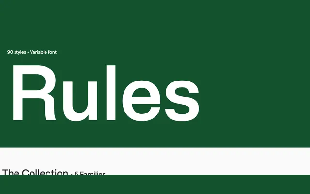 Rules specimen from Blaze Type