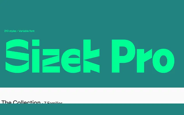 Sizek Pro specimen from Blaze Type