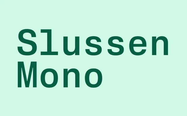 Slussen Mono specimen from Blaze Type