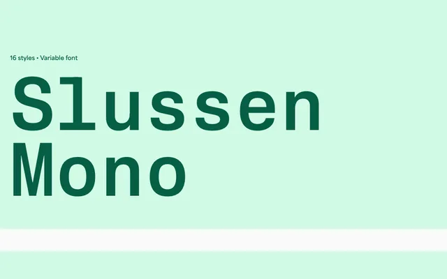 Slussen Mono specimen from Blaze Type