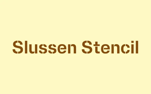 Slussen Stencil specimen from Blaze Type