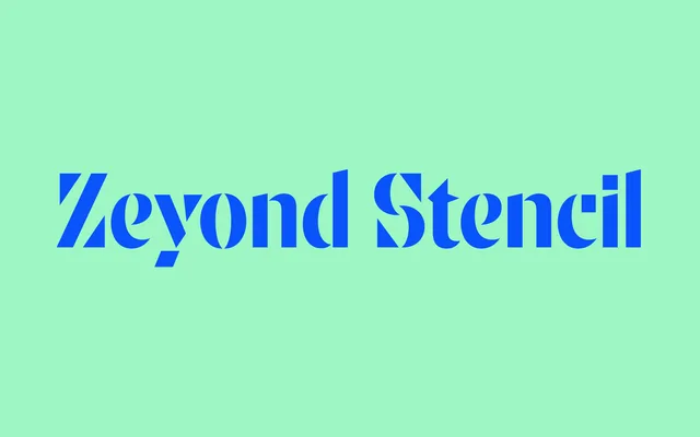 Zeyond Stencil specimen from Blaze Type