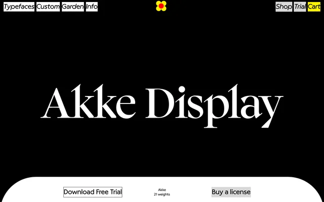 Akke Display specimen from Bloom Type