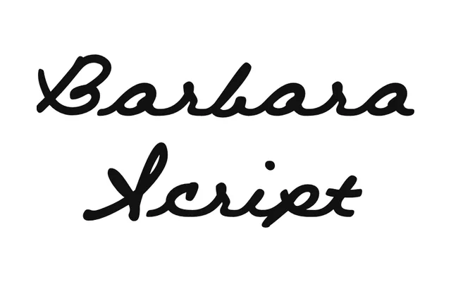 Barbara Script specimen from BluHead Studio