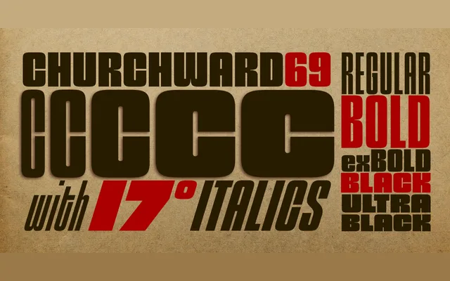 Churchward 69 Family specimen from BluHead Studio