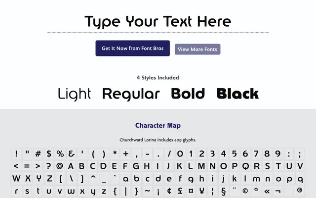Churchward Lorina specimen from BluHead Studio