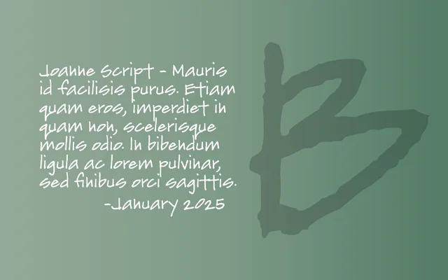 Joanne Script specimen from BluHead Studio