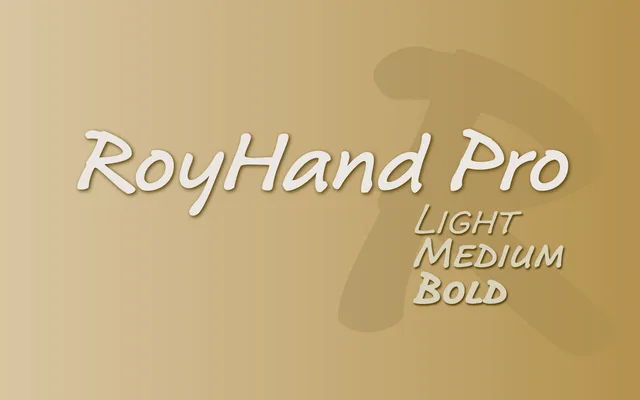 RoyHand Pro specimen from BluHead Studio