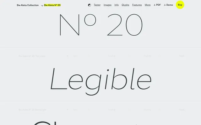 Bw Aleta Nº 20 specimen from Branding with Type