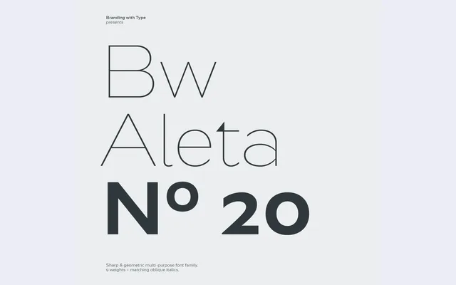 Bw Aleta Nº 20 specimen from Branding with Type