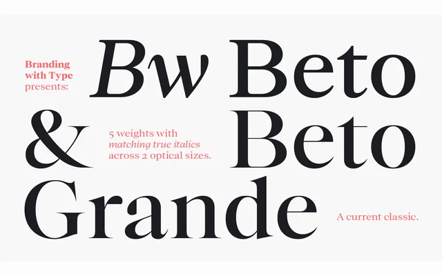 Bw Beto specimen from Branding with Type