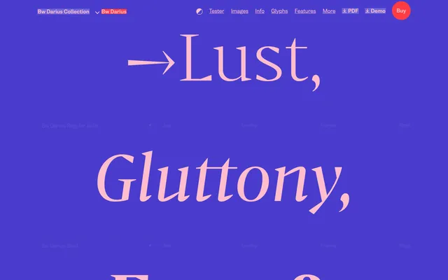 Bw Darius specimen from Branding with Type